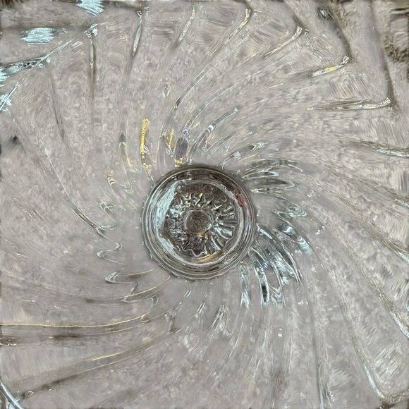 VTG Fostoria‎ Colony 2412 Swirl Glass 10 1/2” Large Footed Fruit Bowl Scalloped - Picture 9 of 9